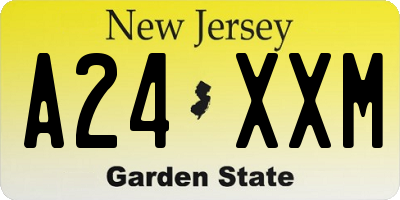 NJ license plate A24XXM