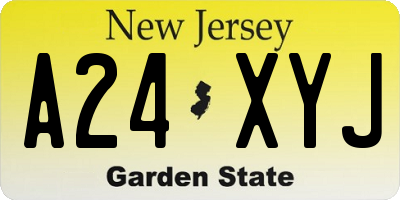 NJ license plate A24XYJ
