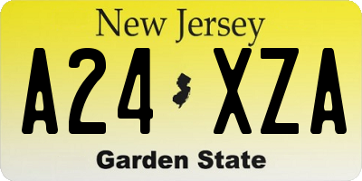 NJ license plate A24XZA