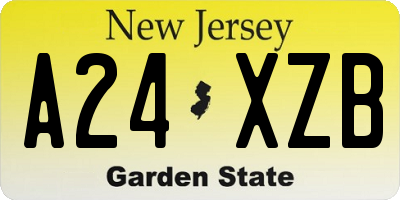 NJ license plate A24XZB