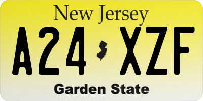 NJ license plate A24XZF
