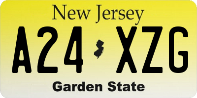 NJ license plate A24XZG