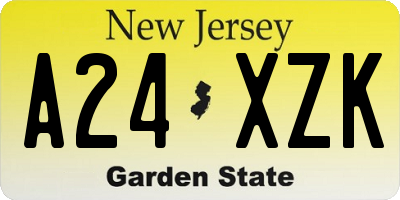 NJ license plate A24XZK