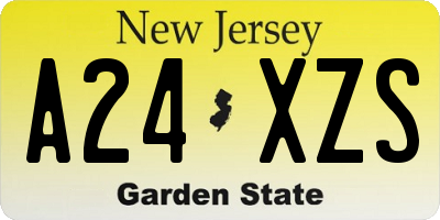 NJ license plate A24XZS