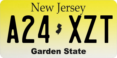 NJ license plate A24XZT