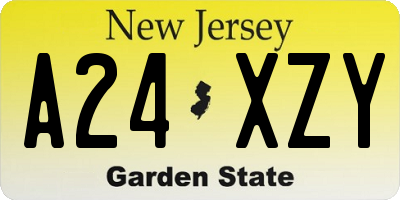 NJ license plate A24XZY