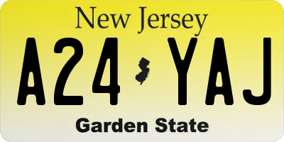 NJ license plate A24YAJ
