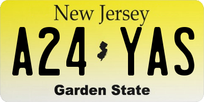 NJ license plate A24YAS