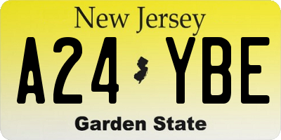 NJ license plate A24YBE