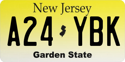NJ license plate A24YBK