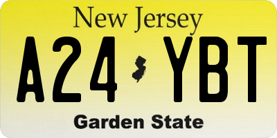 NJ license plate A24YBT