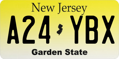 NJ license plate A24YBX