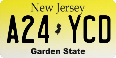 NJ license plate A24YCD