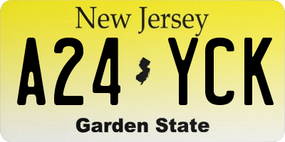 NJ license plate A24YCK