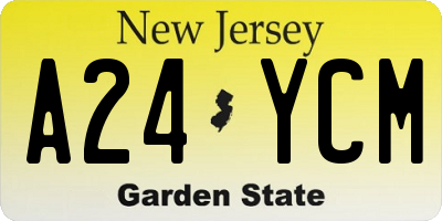 NJ license plate A24YCM
