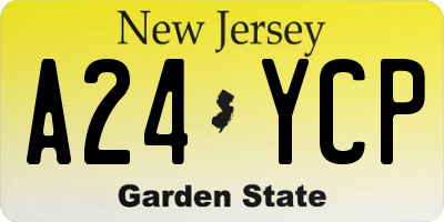 NJ license plate A24YCP