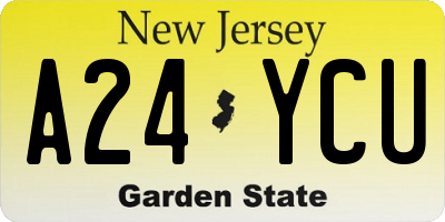 NJ license plate A24YCU