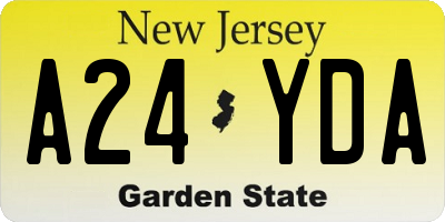 NJ license plate A24YDA