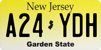 NJ license plate A24YDH