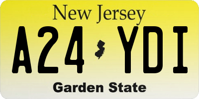 NJ license plate A24YDI