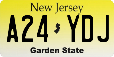 NJ license plate A24YDJ
