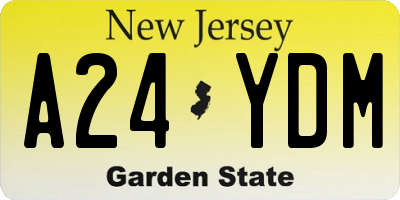 NJ license plate A24YDM