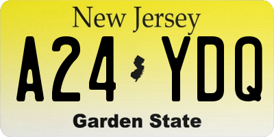 NJ license plate A24YDQ
