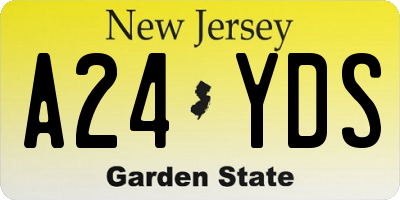 NJ license plate A24YDS