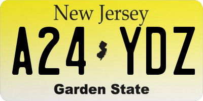 NJ license plate A24YDZ