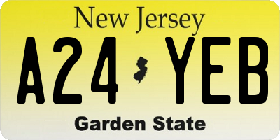 NJ license plate A24YEB
