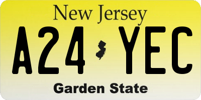 NJ license plate A24YEC