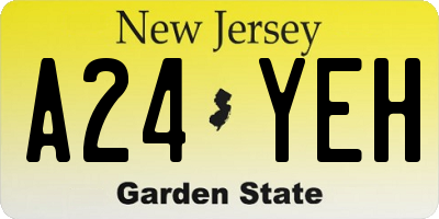 NJ license plate A24YEH