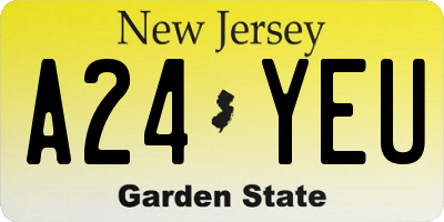 NJ license plate A24YEU