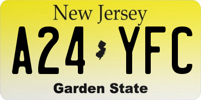 NJ license plate A24YFC