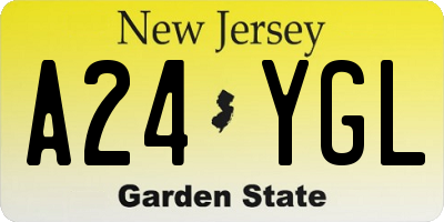 NJ license plate A24YGL