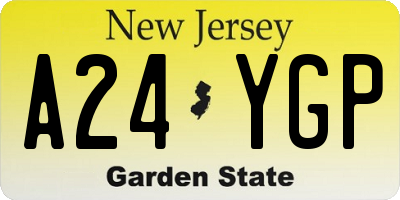 NJ license plate A24YGP