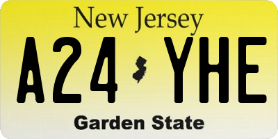 NJ license plate A24YHE