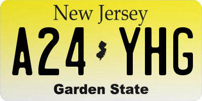 NJ license plate A24YHG