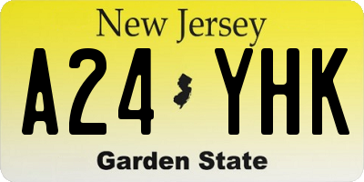 NJ license plate A24YHK
