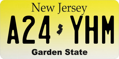 NJ license plate A24YHM