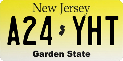 NJ license plate A24YHT