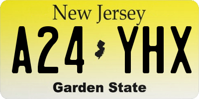 NJ license plate A24YHX