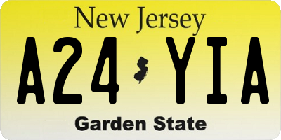 NJ license plate A24YIA