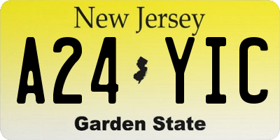 NJ license plate A24YIC