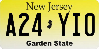 NJ license plate A24YIO