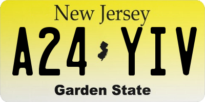 NJ license plate A24YIV