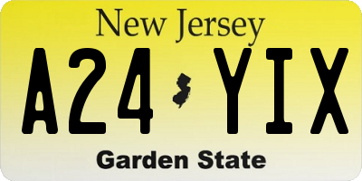 NJ license plate A24YIX