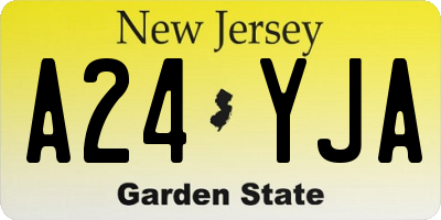 NJ license plate A24YJA