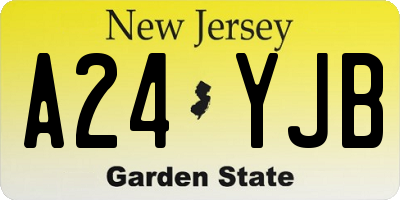 NJ license plate A24YJB