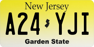 NJ license plate A24YJI
